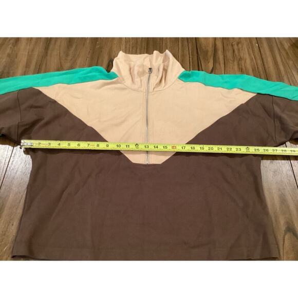 The Drop Womens Sonya Half Zip Sweatshirt Color Block Coffee Bean XXL NWT - Picture 5 of 9